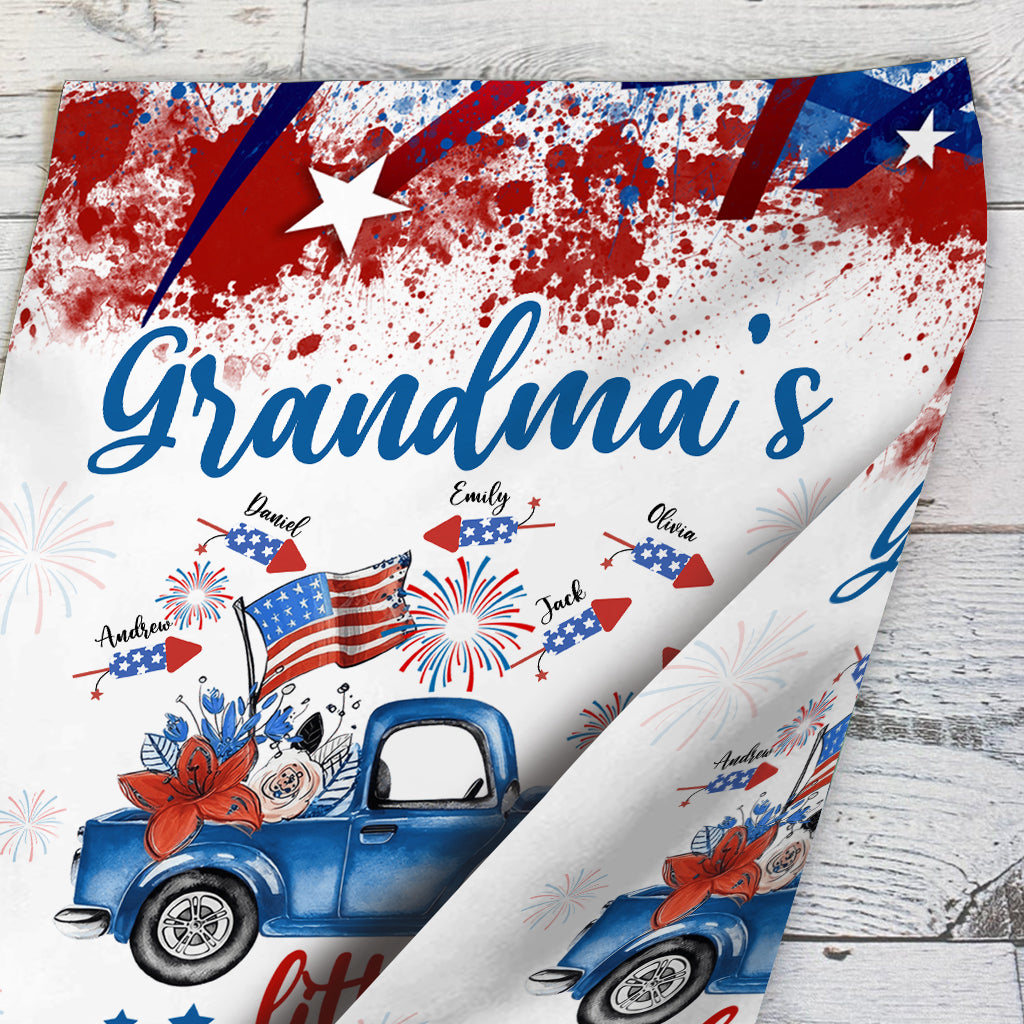 Nana's Little Firecracker - Personalized Grandma Garden Flag