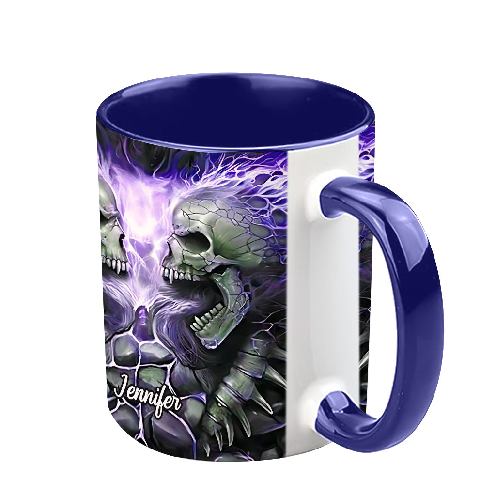 Mug personnalisé avec motif crâne de feu maléfique