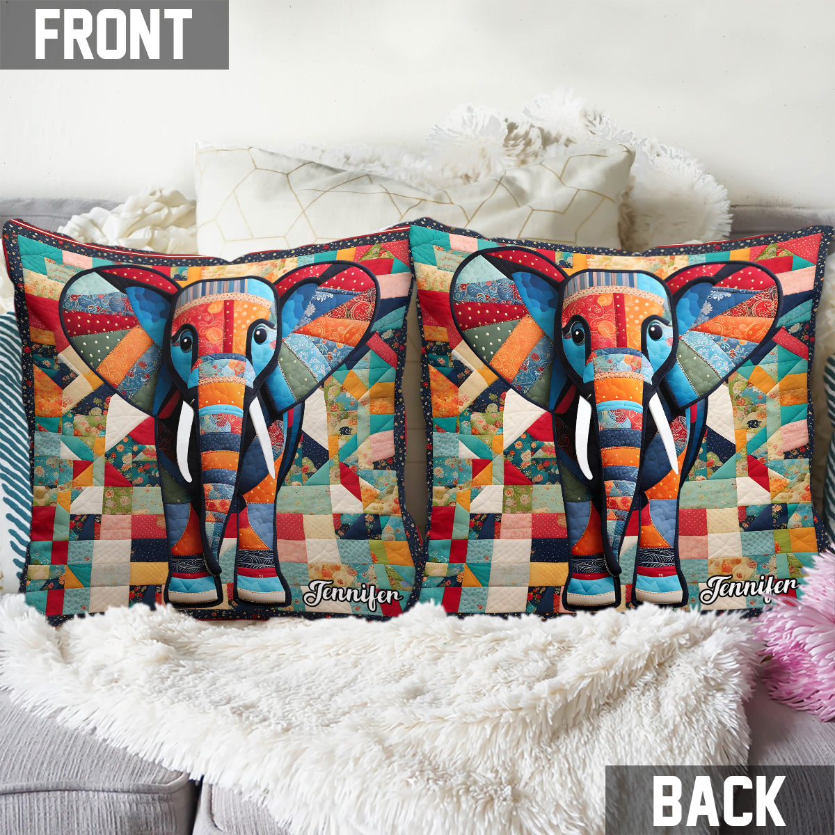 Beautiful Elephant - Personalized Elephant Throw Pillow