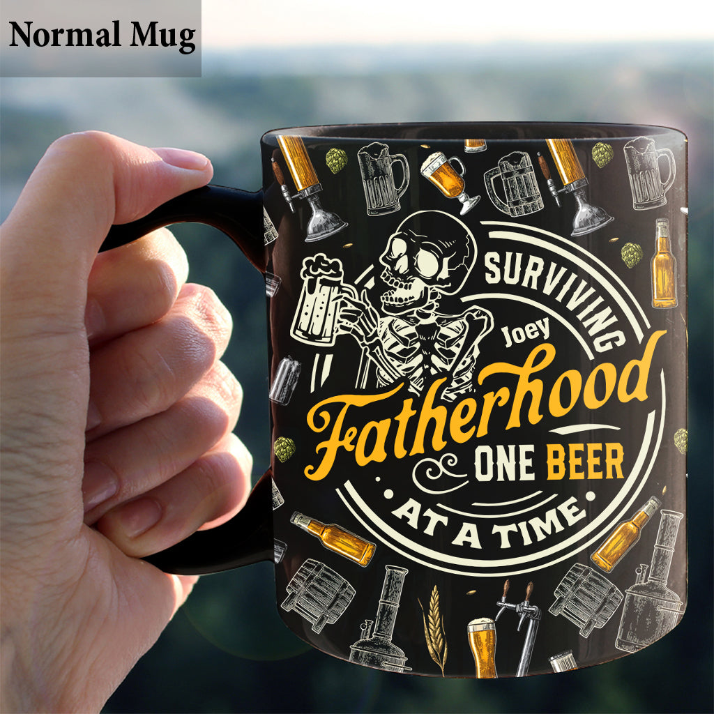 Surviving Fatherhood One Beer At A Time - Personalized Father Mug