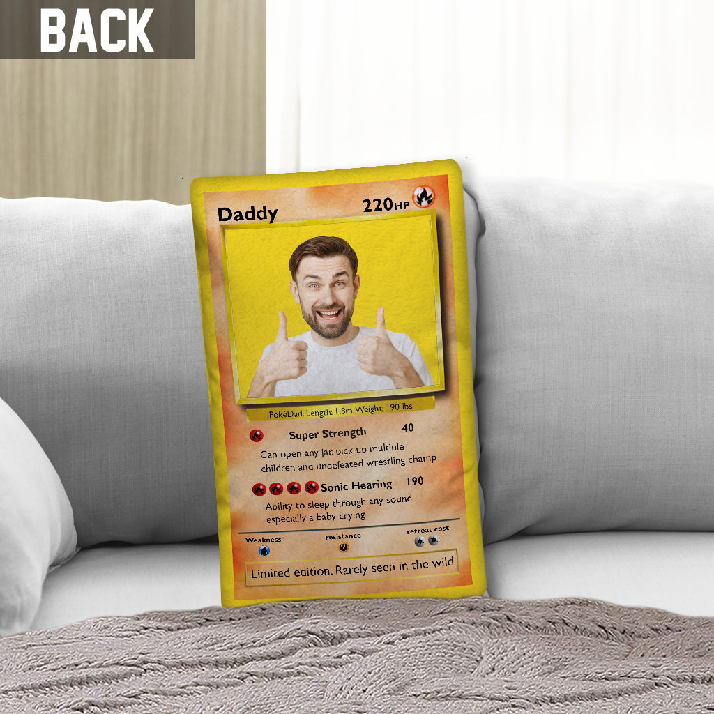 Poke Dad Best Dad Ever - Personalisiertes Kissen in Form eines Monster Trainers
