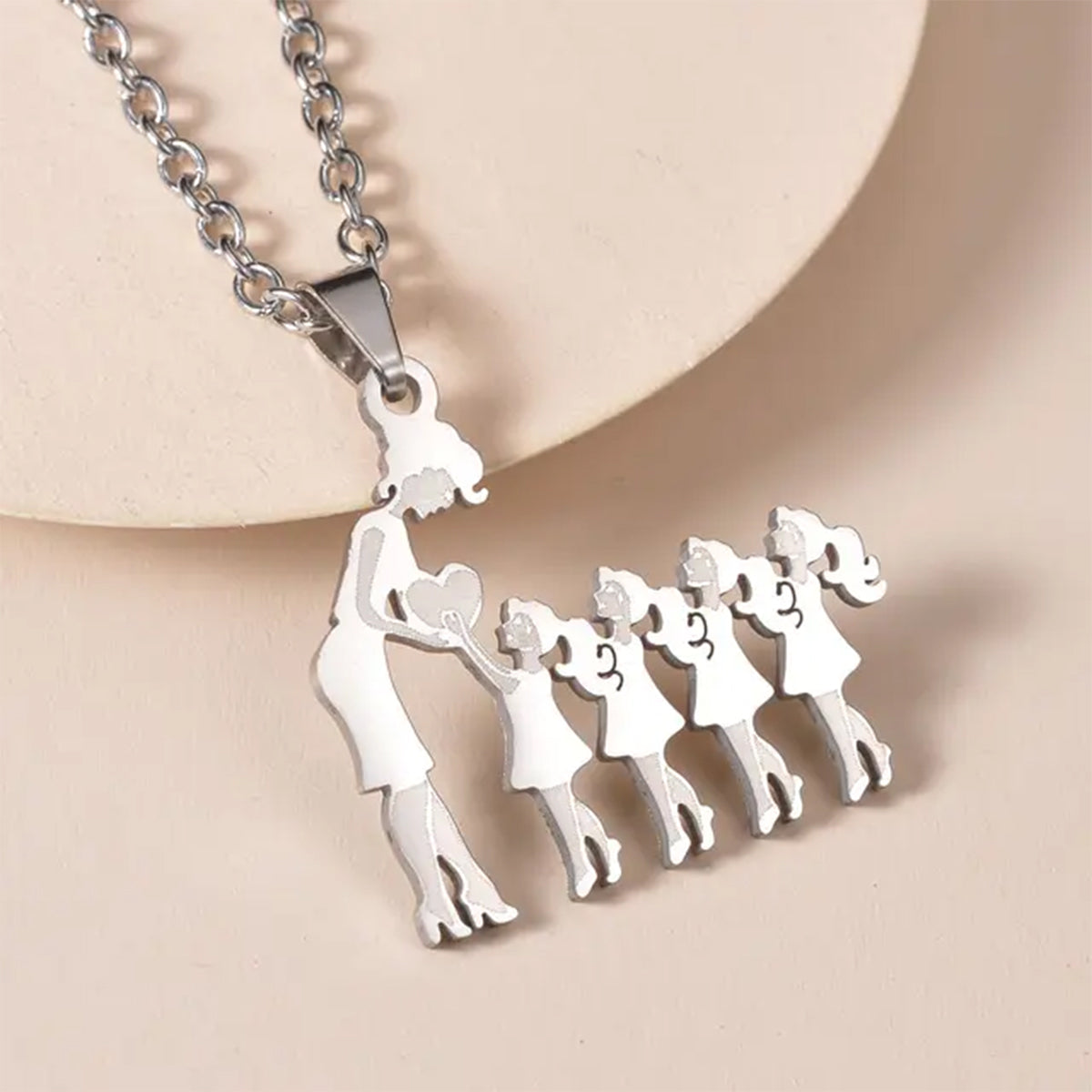 Mom With Children Custom Pendants Necklace - Mother Mom With Children Custom Pendants Necklace