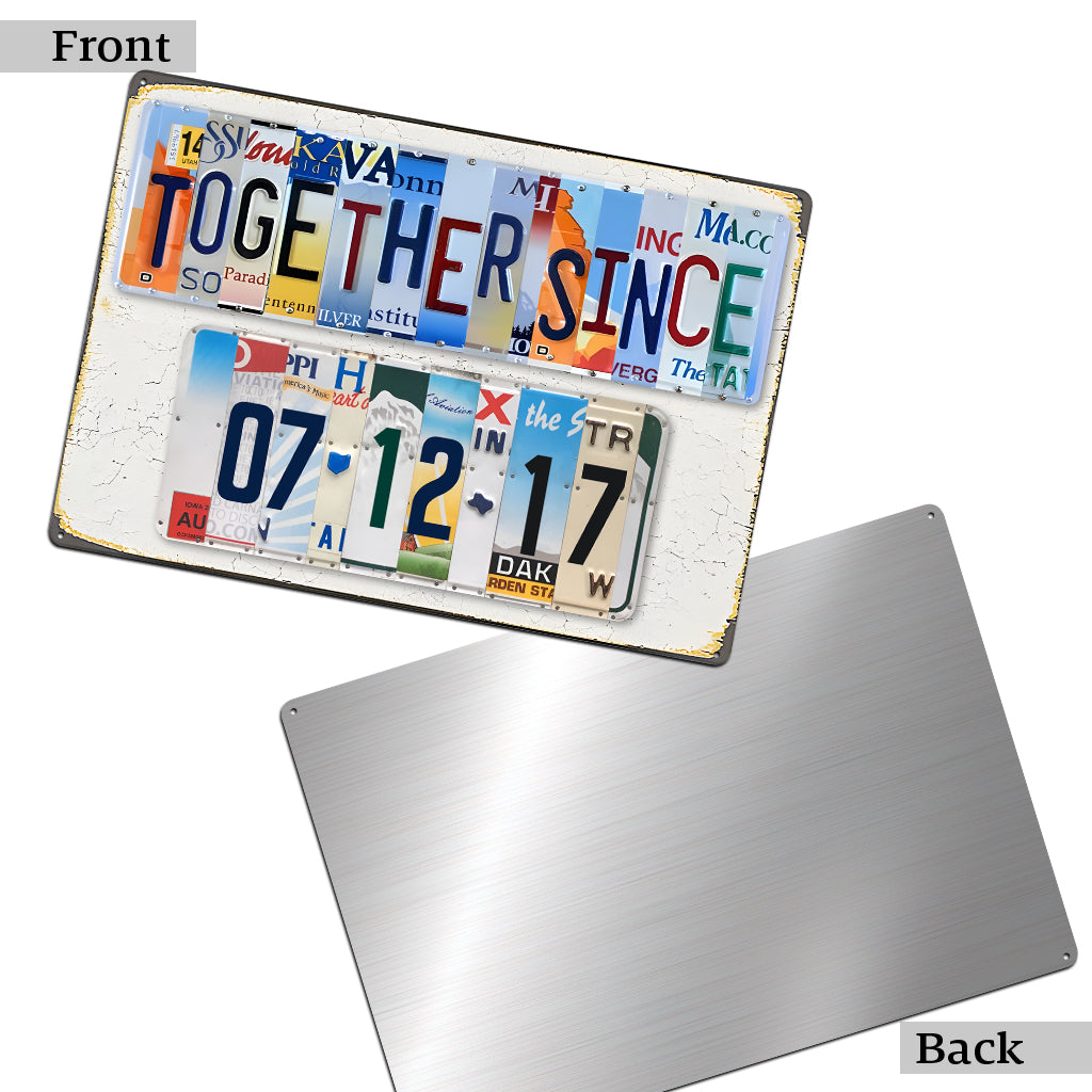 Together Since - Personalized Couple Cut Metal Sign