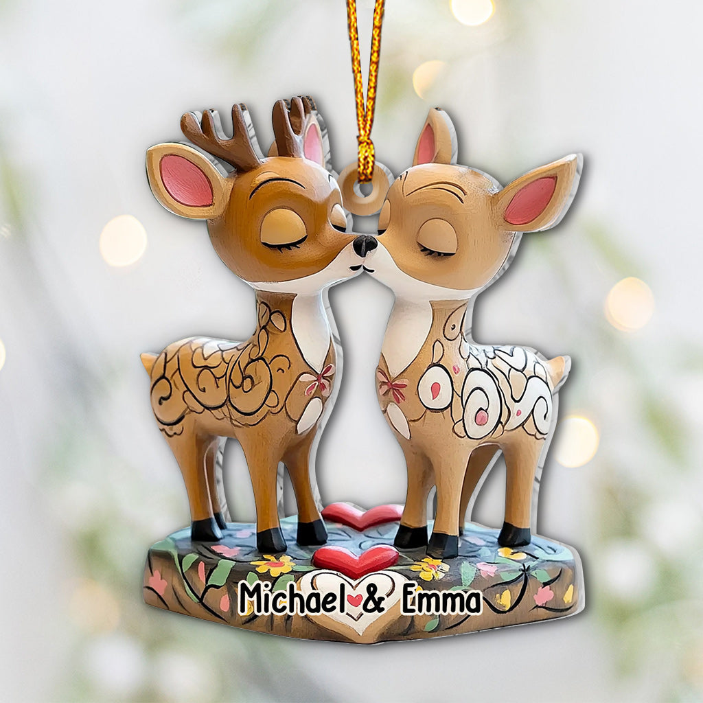 Loving Reindeer - Personalized Couple Ornament