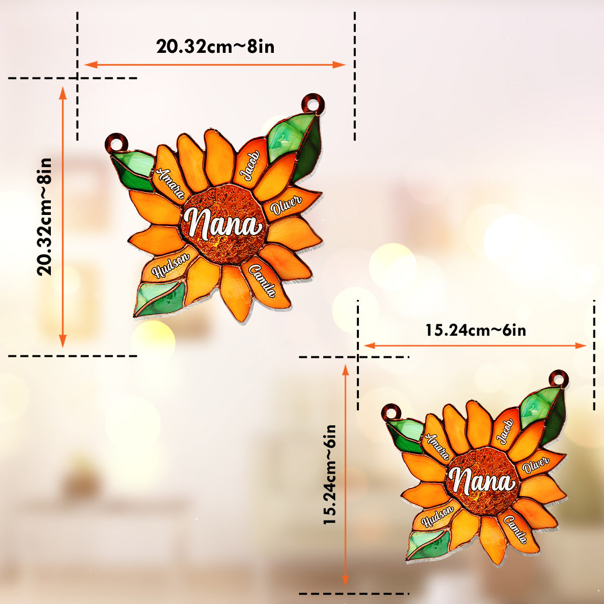 Blessed To Be Called Nana Grandma Gigi - Personalized Grandma Window Hanging Suncatcher Ornament