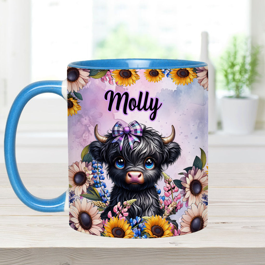 Cute Little Highland Cow - Personalized Accent Mug