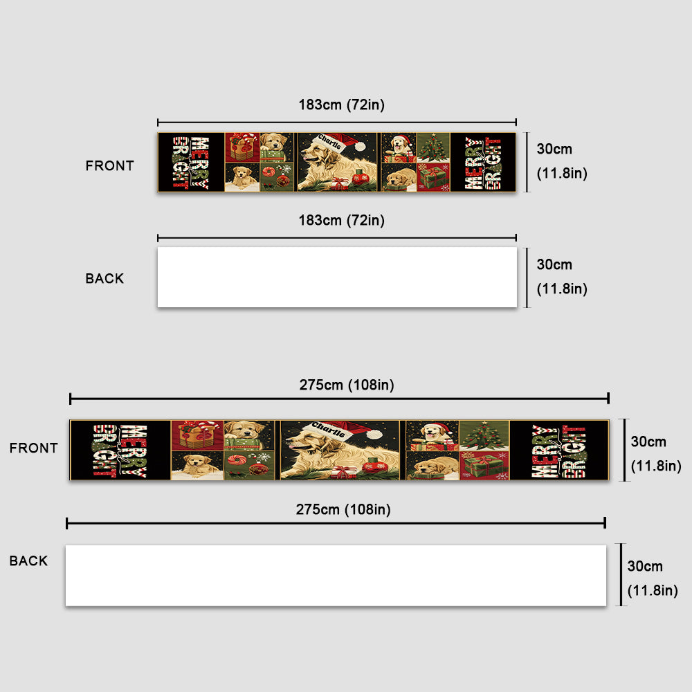 Fröhlich & Strahlend – Personalisierter Tischläufer mit Hundemotiv