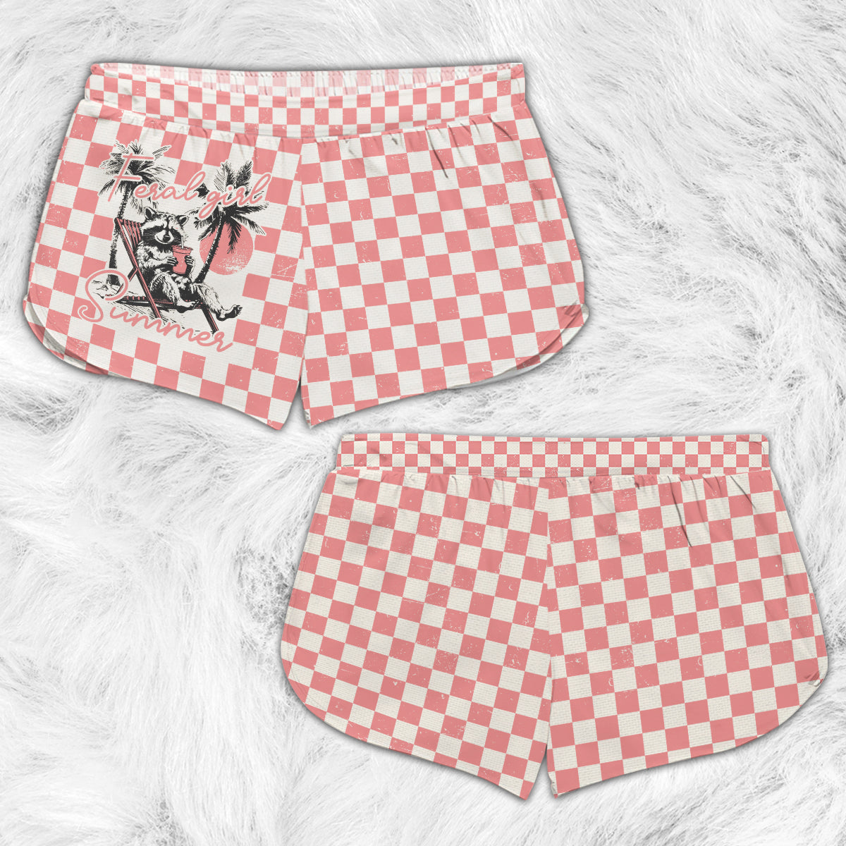 Feral Girl Sommer – Personalisiertes Waschbär-Shirt und Damen-Shorts