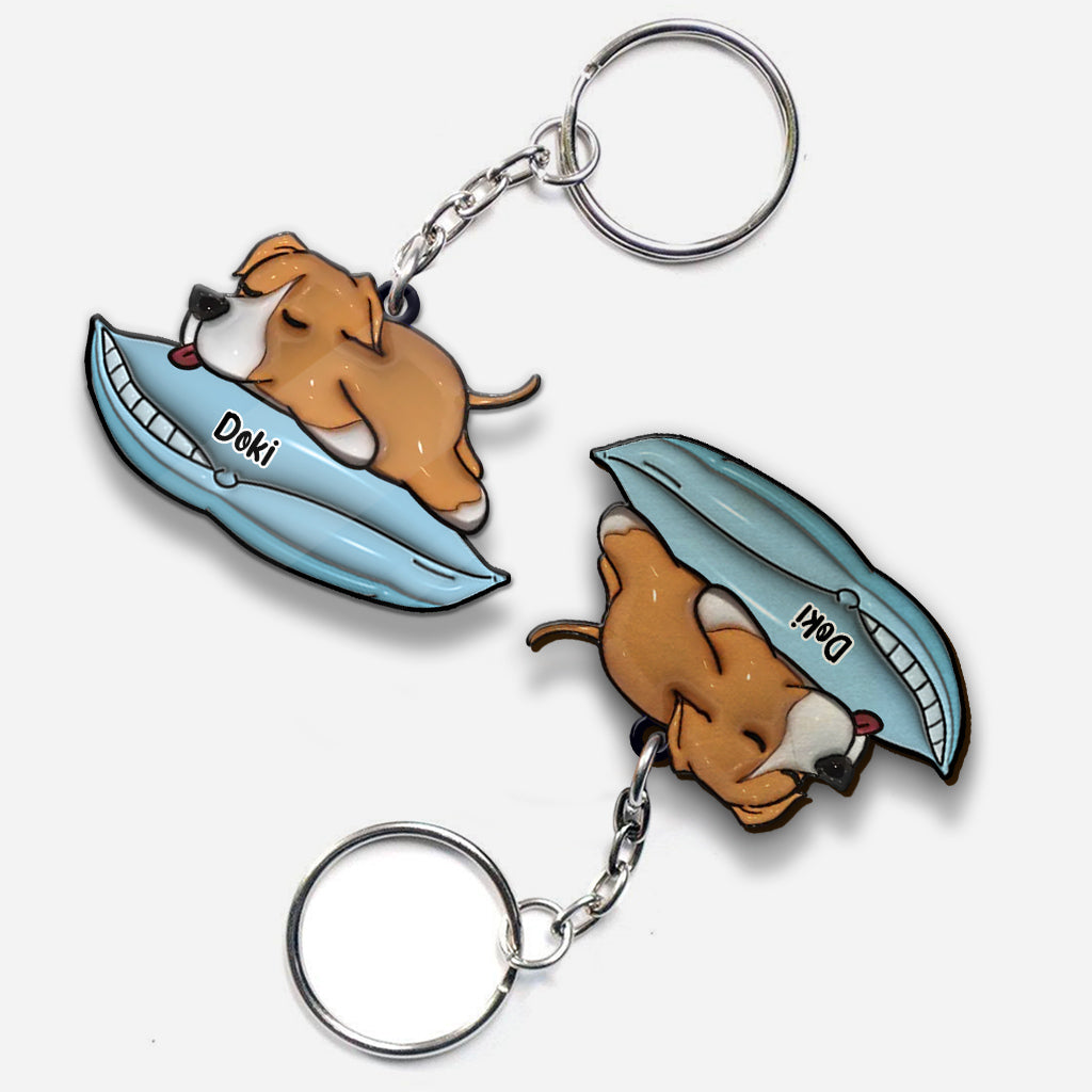 I Love My Dogs - Personalized Dog Keychain