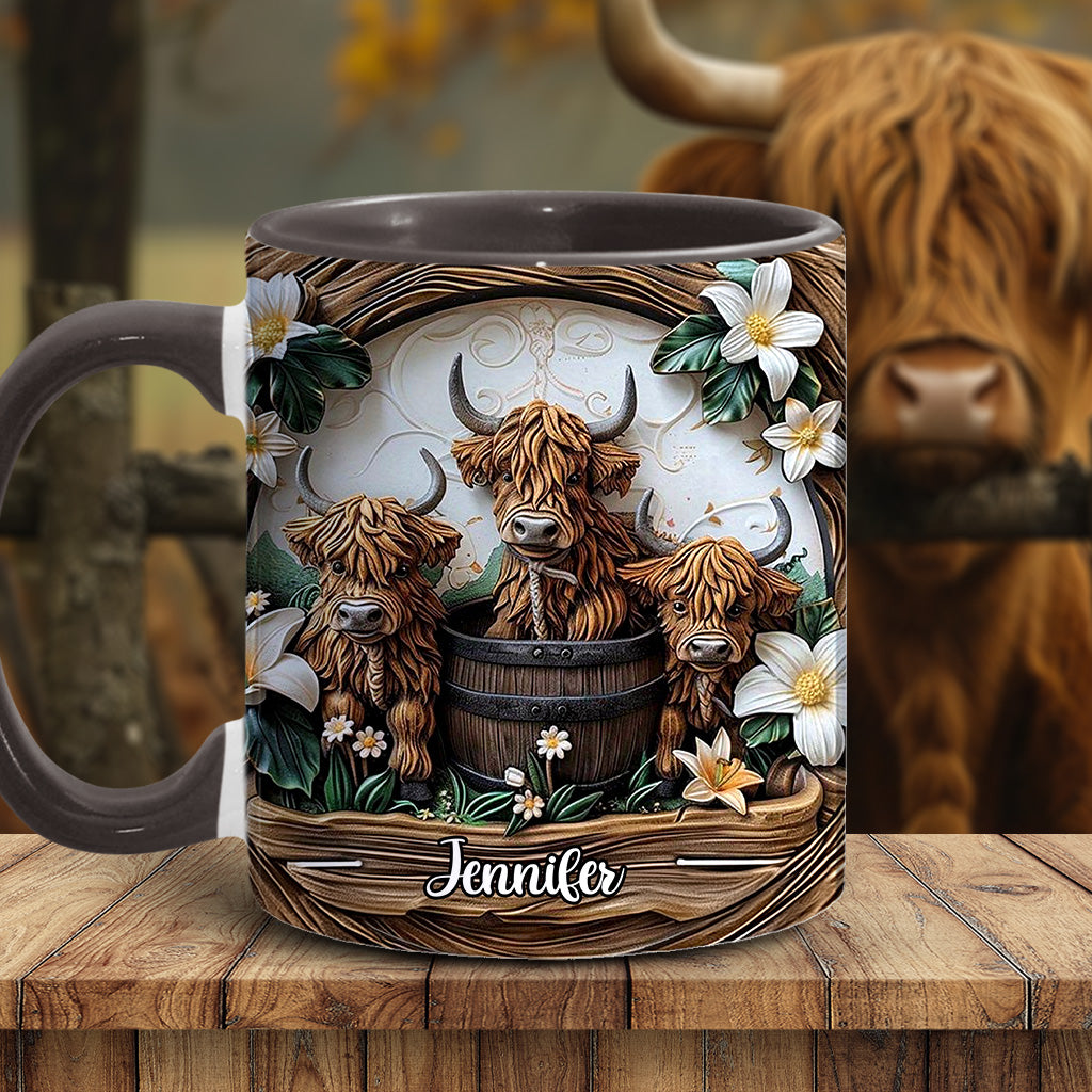Mug personnalisé « J'adore les vaches des Highlands »