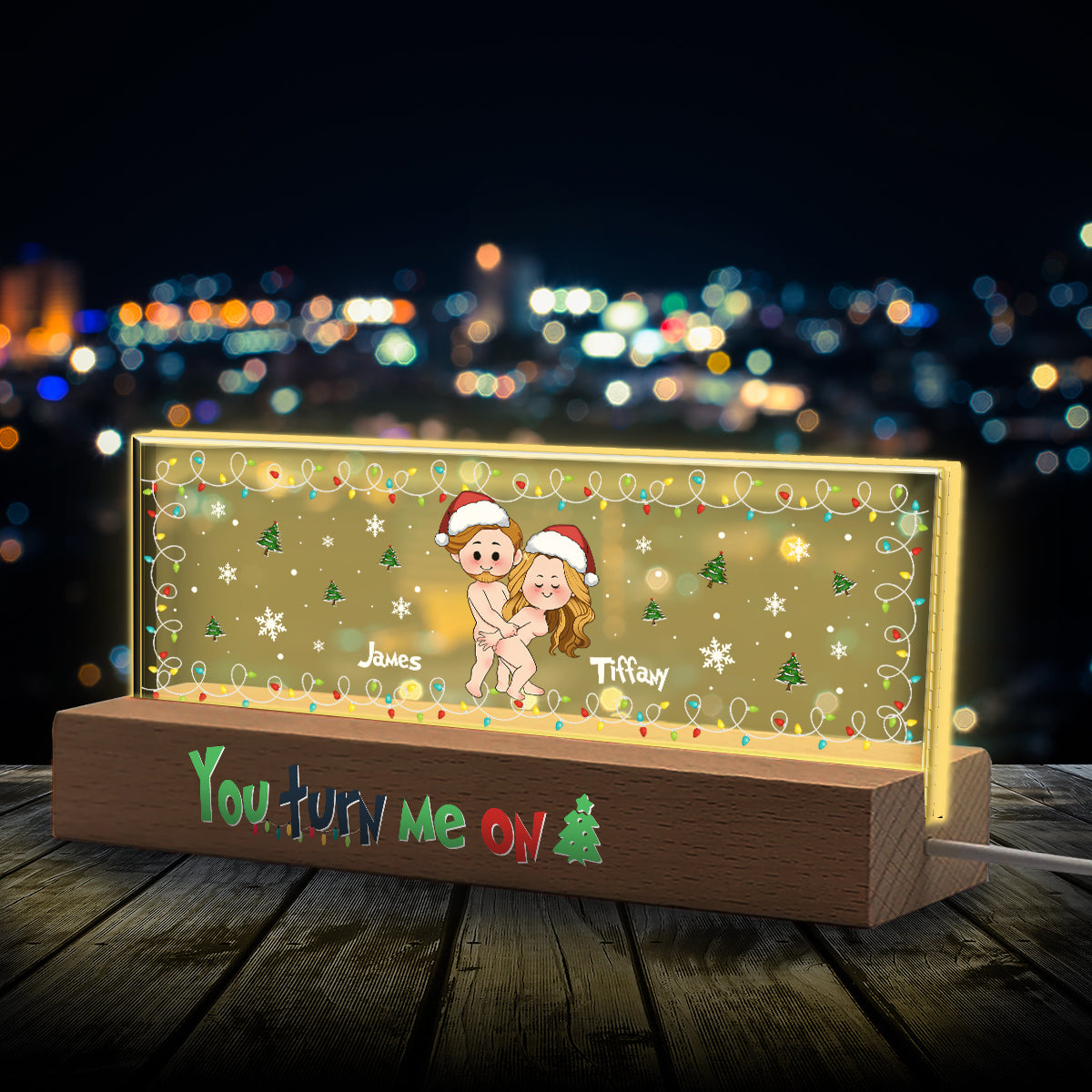 You Turn Me On - Personalized Couple Custom LED Night Light