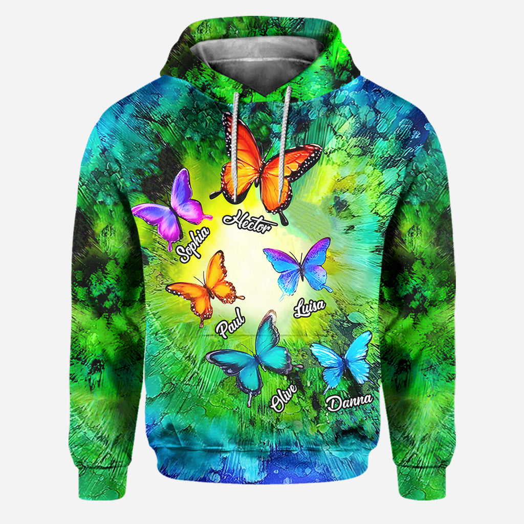 Liebe Oma sein – Wunderschöne Schmetterlinge – Personalisierter Oma-Hoodie und Leggings