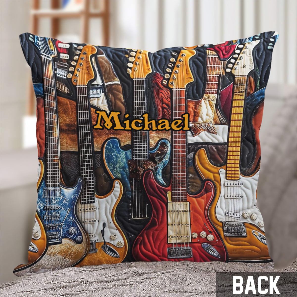 Beautiful Guitars - Personalized Guitar Throw Pillow