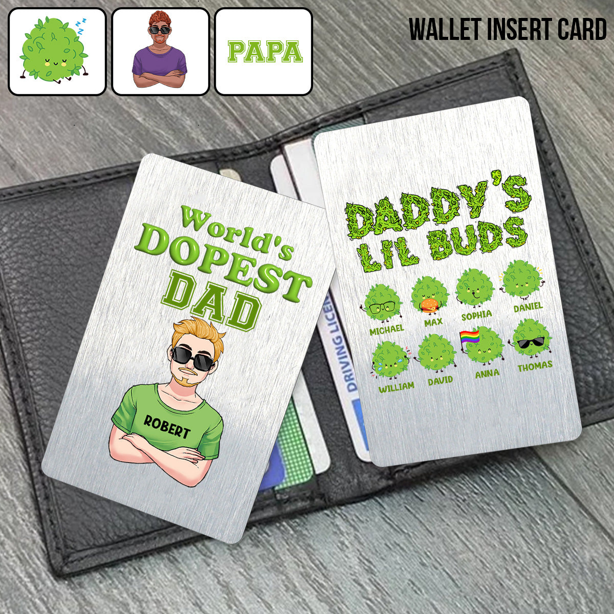 Dopest Dad Ever - Personalized Father Wallet Insert Card