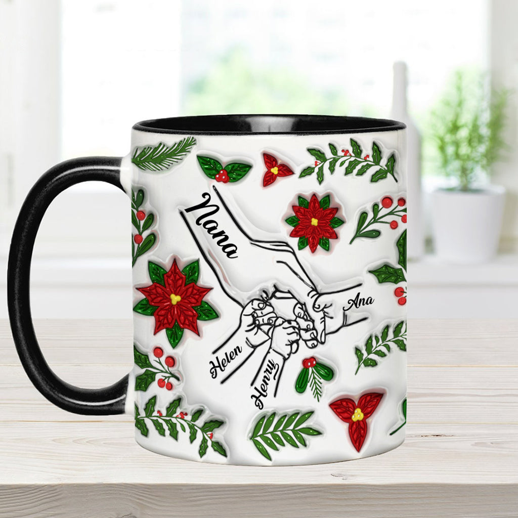 Tiens-moi la main, tiens-moi le cœur - Mug personnalisé pour grand-mère