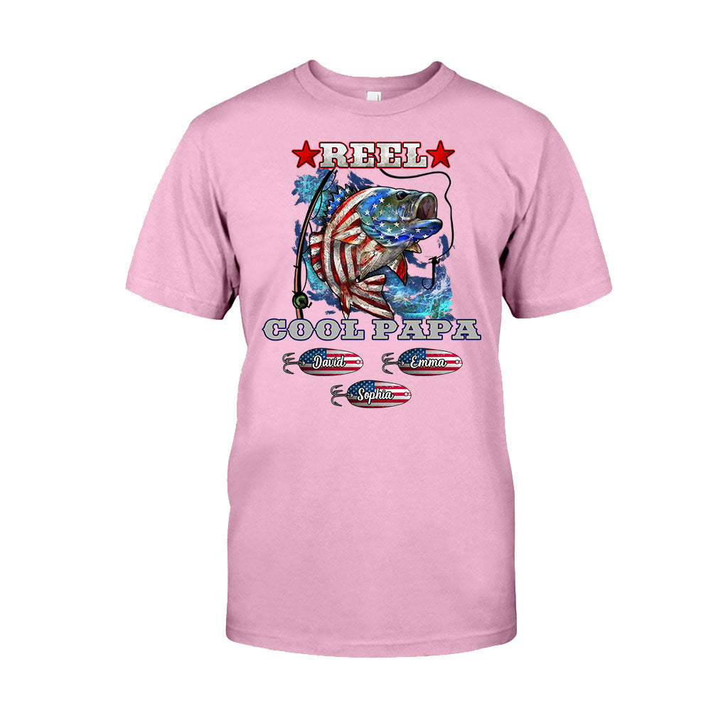 Reel Cool Papa Dad Uncle - Personalized Fishing T-shirt And Hoodie