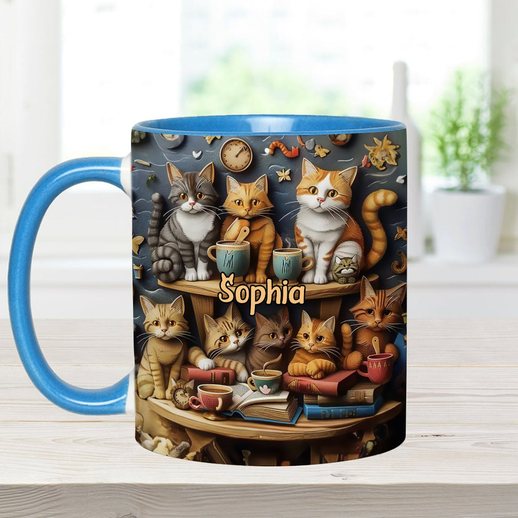 Just Love Cats Vintage Style - Personalized Cat Accent Mug