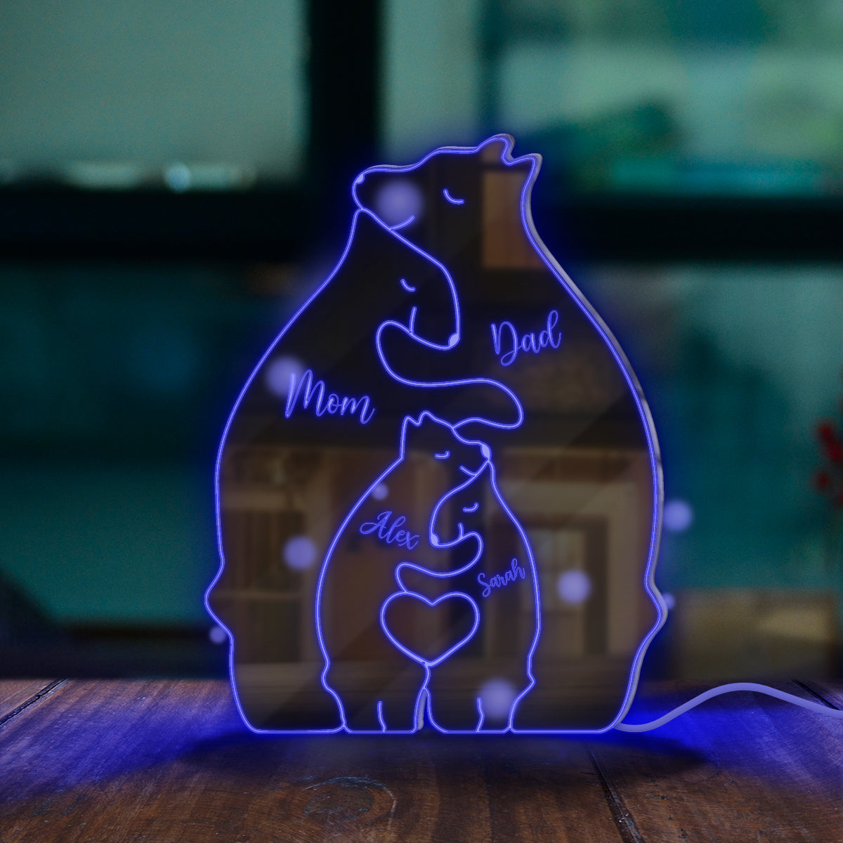 Bear Family - Personalized Family Mirror Light