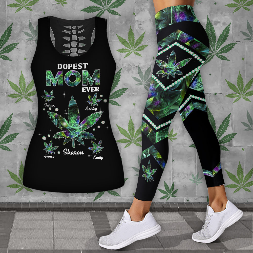 Dopest Mom Ever - Personalized Mother Hollow Tank Top and Leggings