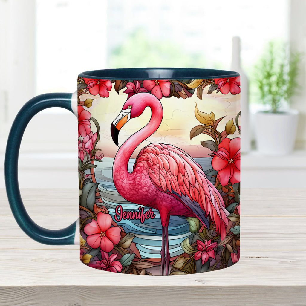 Love Flamingos - Personalized Flamingo Accent Mug