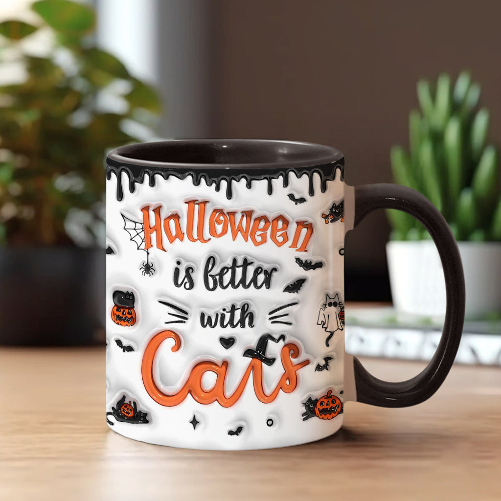 Halloween Is Better With A Cat - Personalized Cat Accent Mug