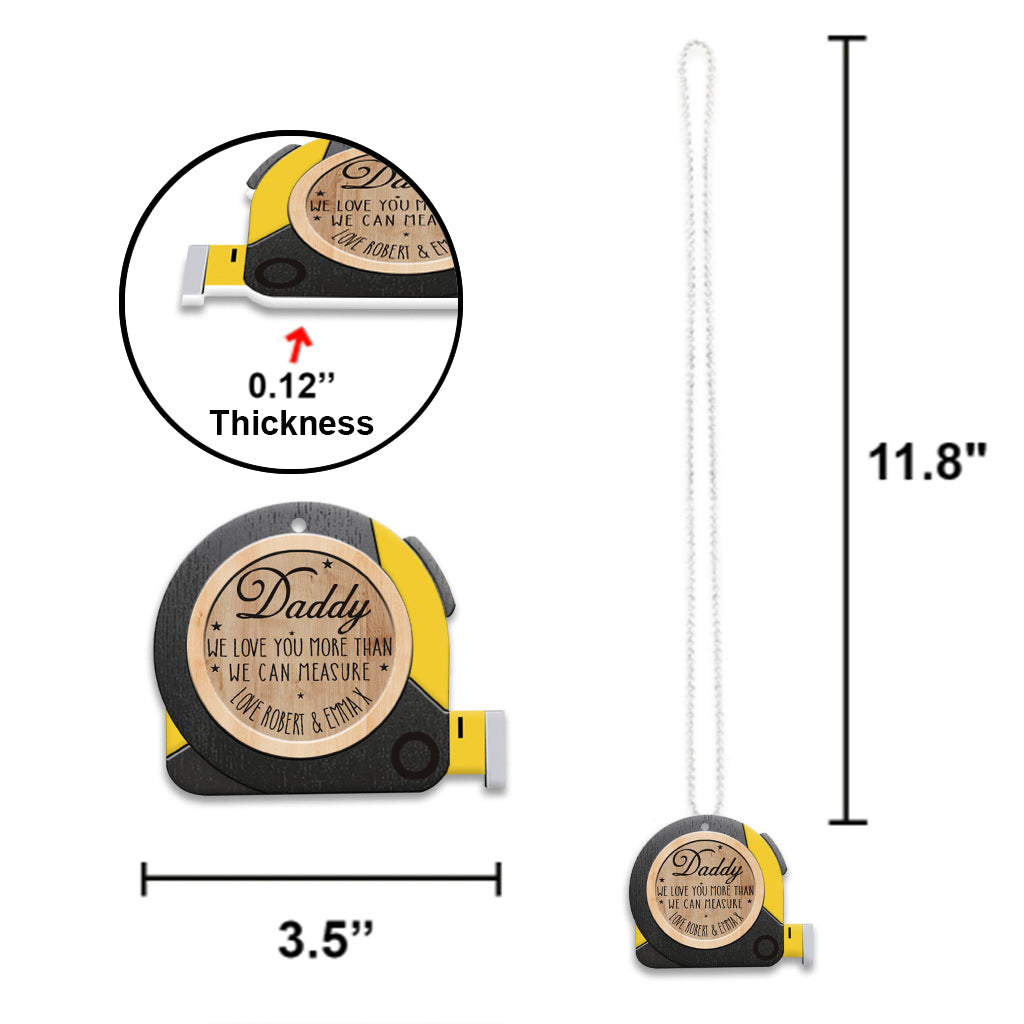 We Love You More Than We Can Measure - Personalized Father Car Ornament