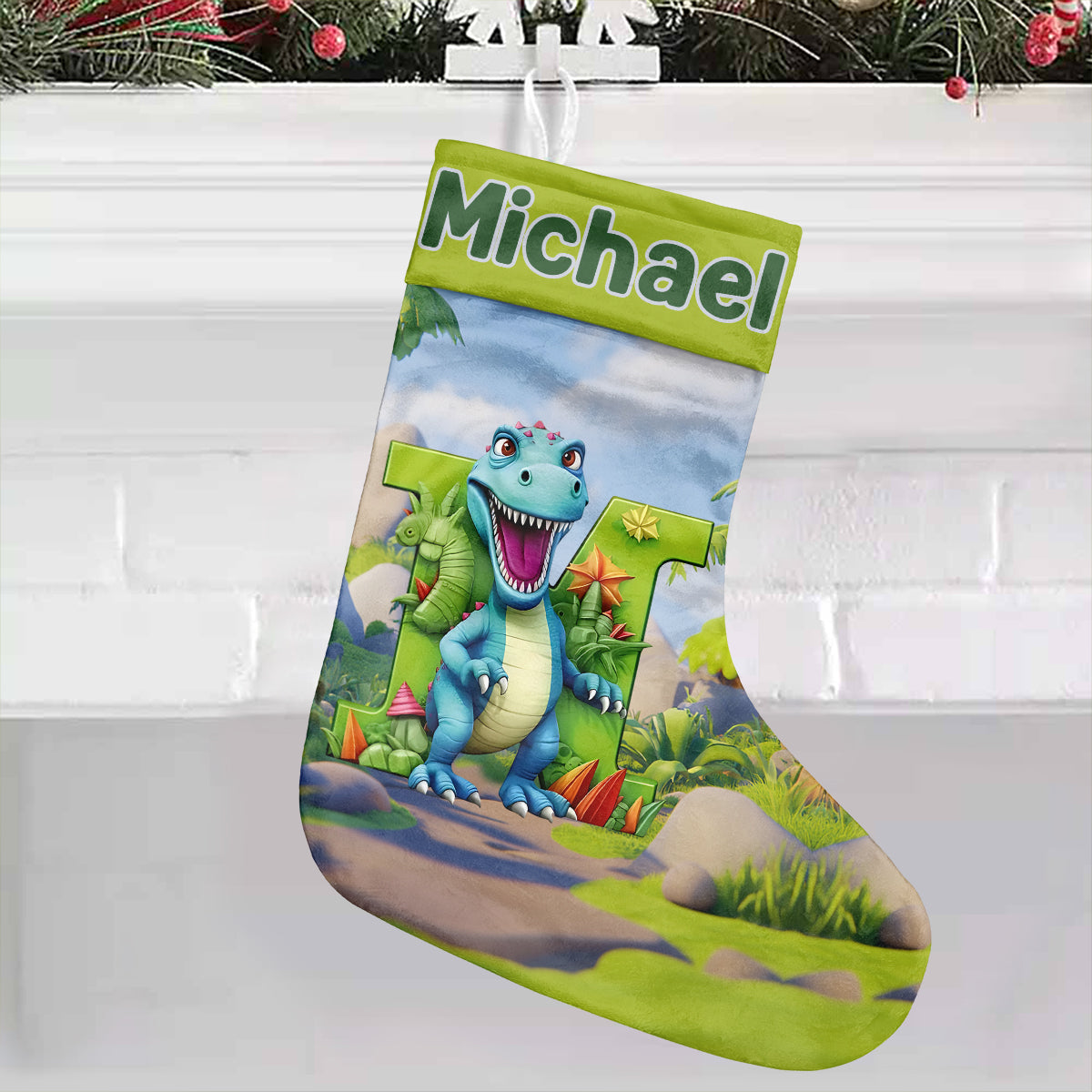 Dinosaur Alphabet - Personalized Kid Christmas Stockings