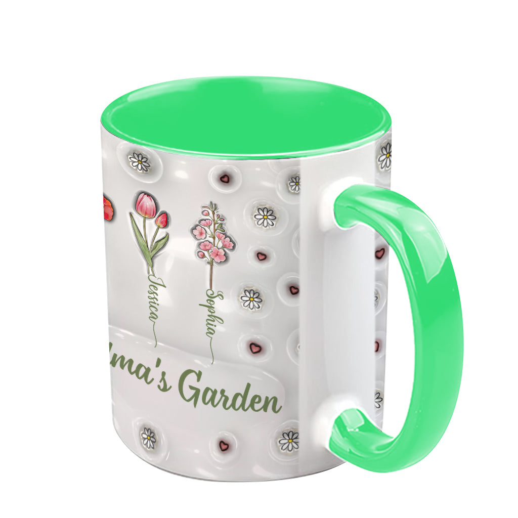 Birth Month Flowers Grandma's Garden - Personalized Grandma Accent Mug