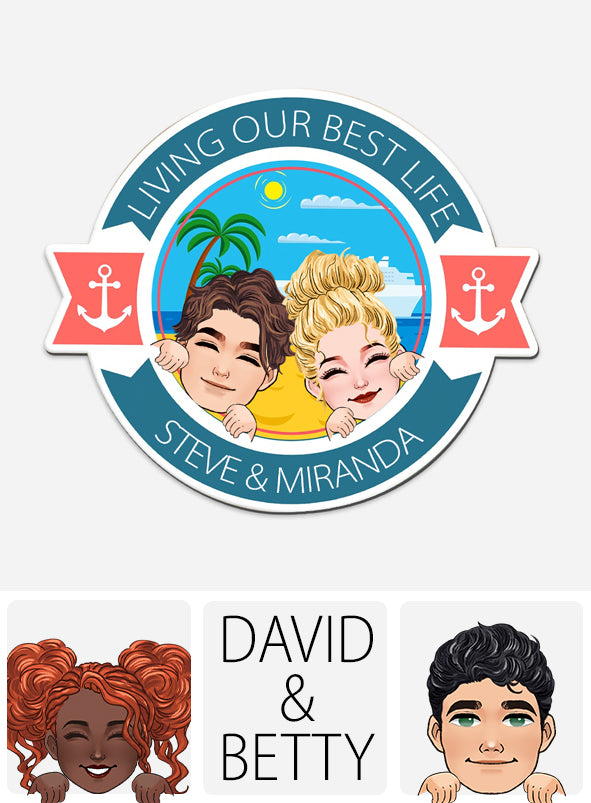 Couple de croisiéristes pour la vie - Aimant de croisière personnalisé