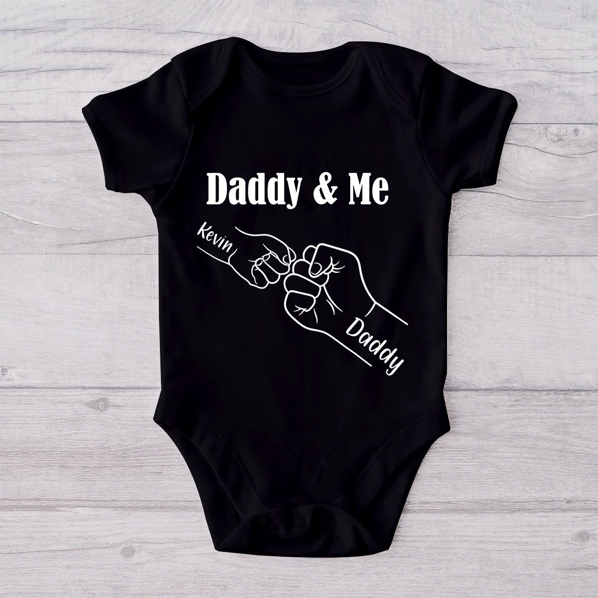 Daddy And Me Daddy's Team - Personalized Father T-shirt And Baby Onesie
