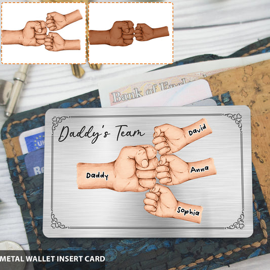 Daddy's Team - Personalized Father Wallet Insert Card