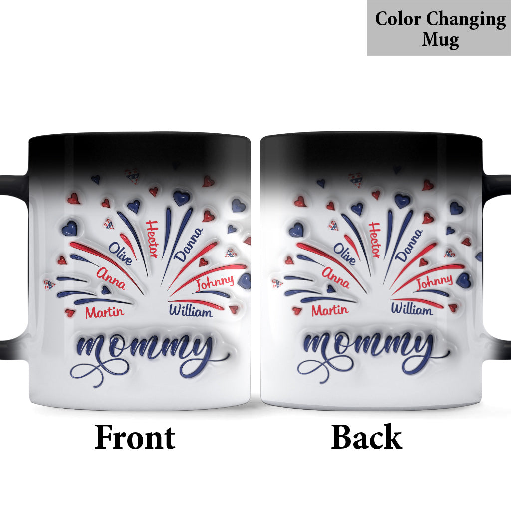 Firework America Flag - Personalized Mother Mug