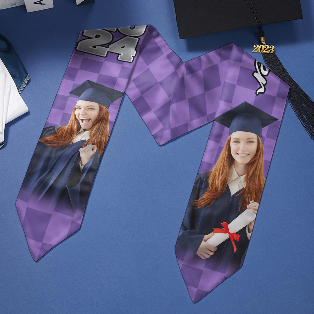 Photo Custom Graduation Stole Sash - Personalized Graduation Graduation Stole