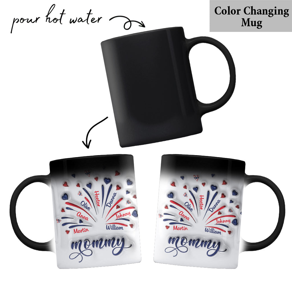 Firework America Flag - Personalized Mother Mug