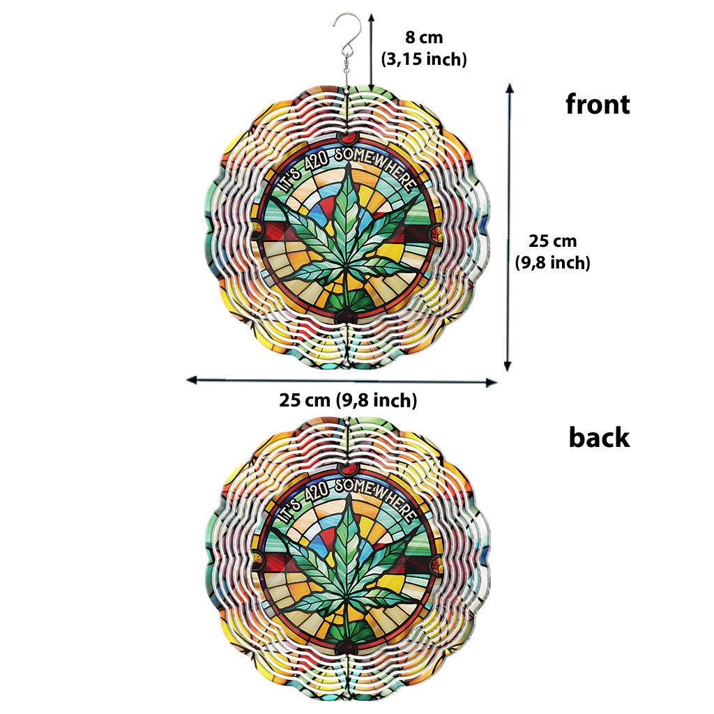 Irgendwo ist es 420 – personalisierter Weed-Windspinner