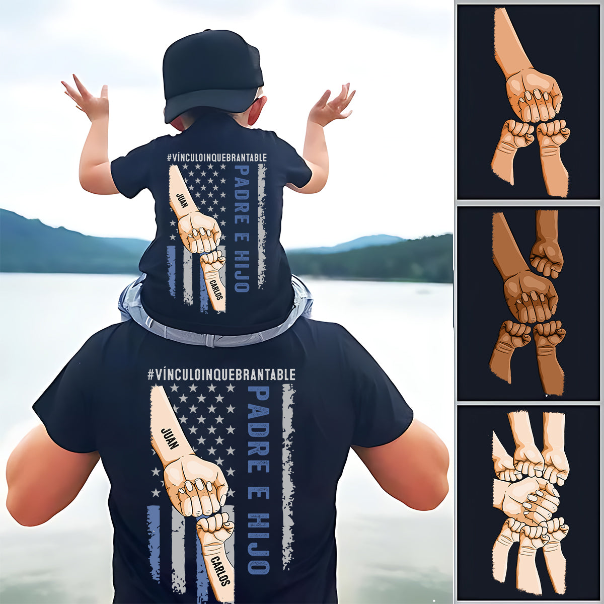 Padre E Hijos Vínculo Inquebrantable - Personalized Father T-shirt and Hoodie