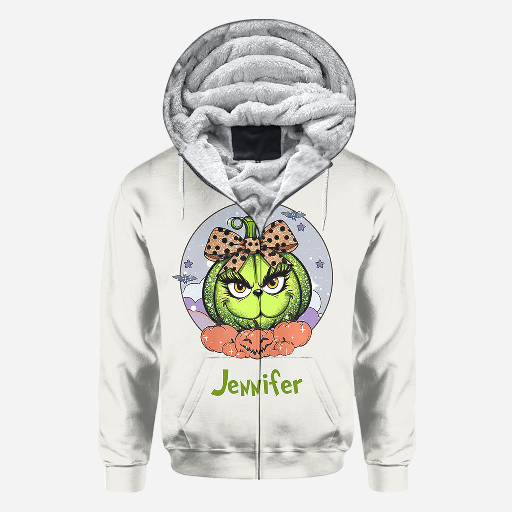 Green Pumpkin Mama Any Title - Personalized Stole Christmas All Over Shirt