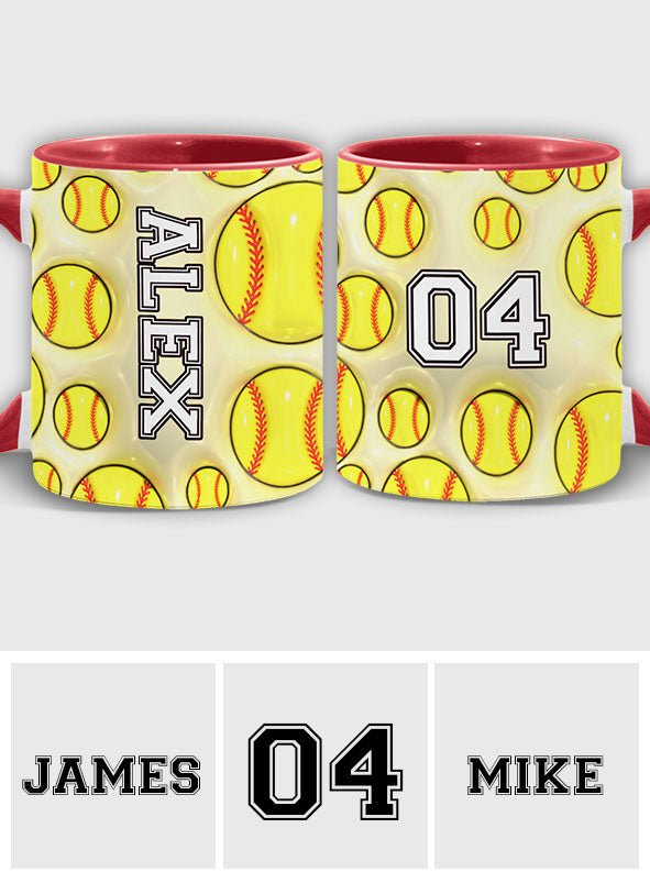 Amateurs de softball - Mug personnalisé à motif softball