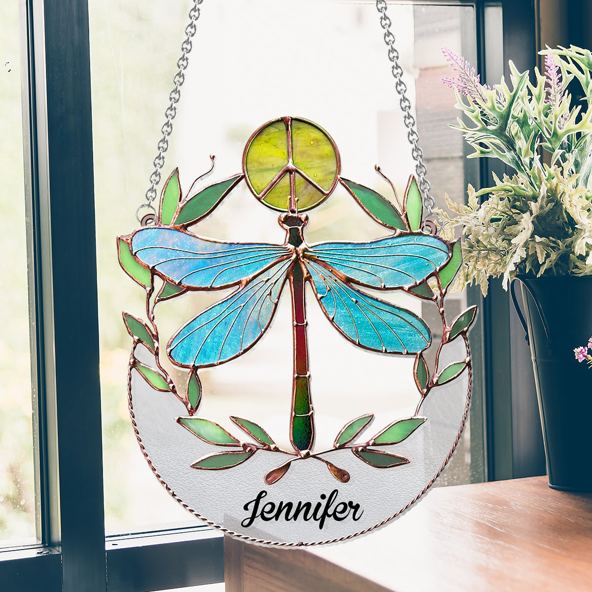 Hippy Soul - Personalized Hippie Window Hanging Suncatcher Ornament