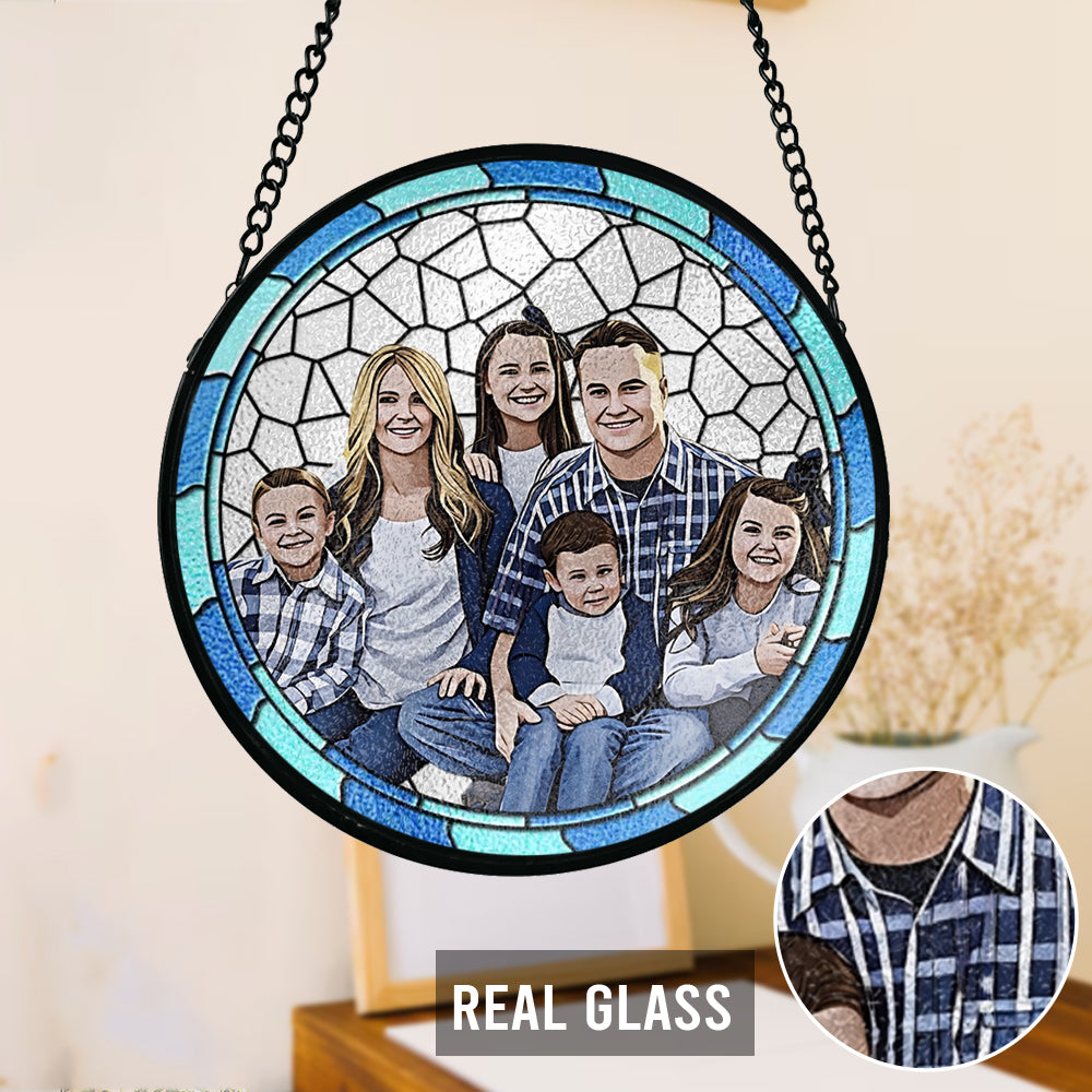 Best Family Ever - Personalized Family Stained Glass Suncatcher