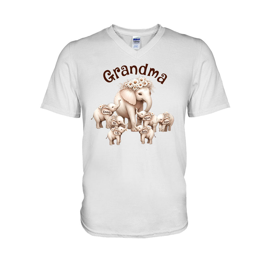 T-shirt et sweat à capuche personnalisés « Éléphant mignon » pour grand-mère