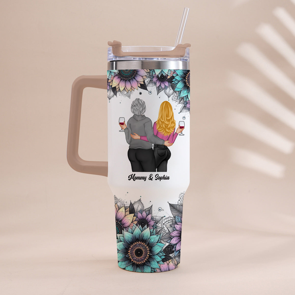 Mama Bear - Personalized Mother Tumbler With Handle