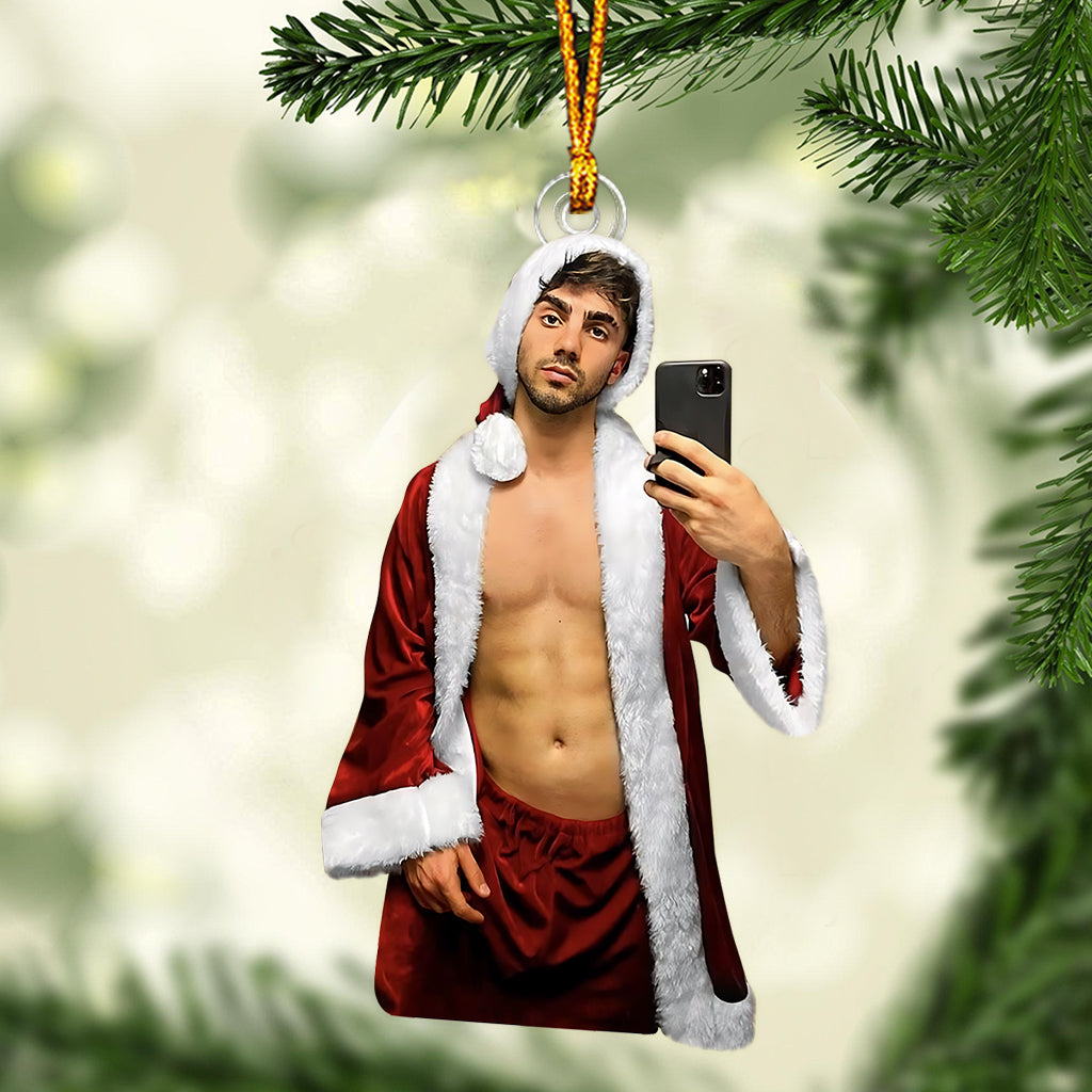 Photo Ornament Gift For Girlfriend - Personalized Couple Custom Shaped Ornament