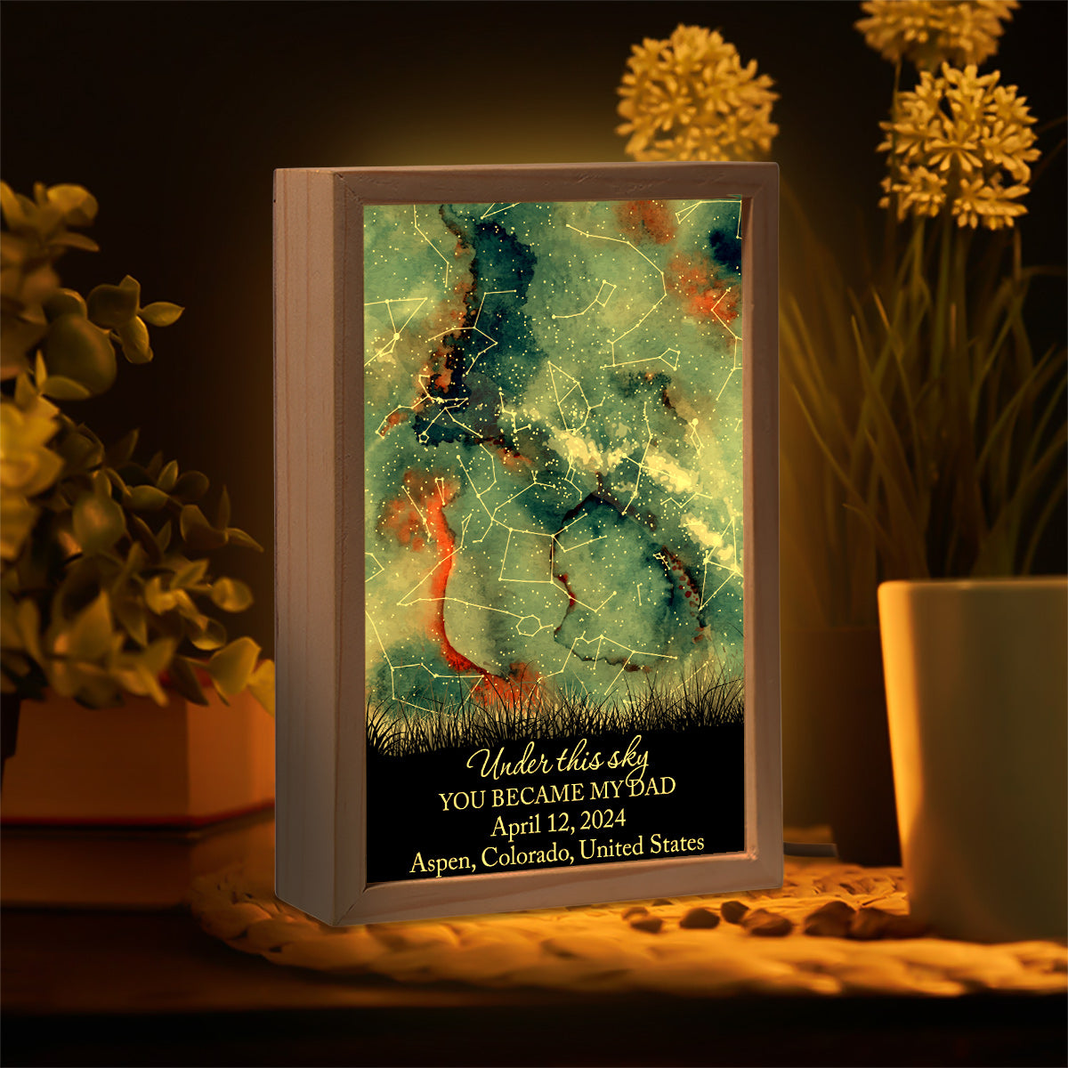 Where Everything Began - Personalized Father Picture Frame Light Box