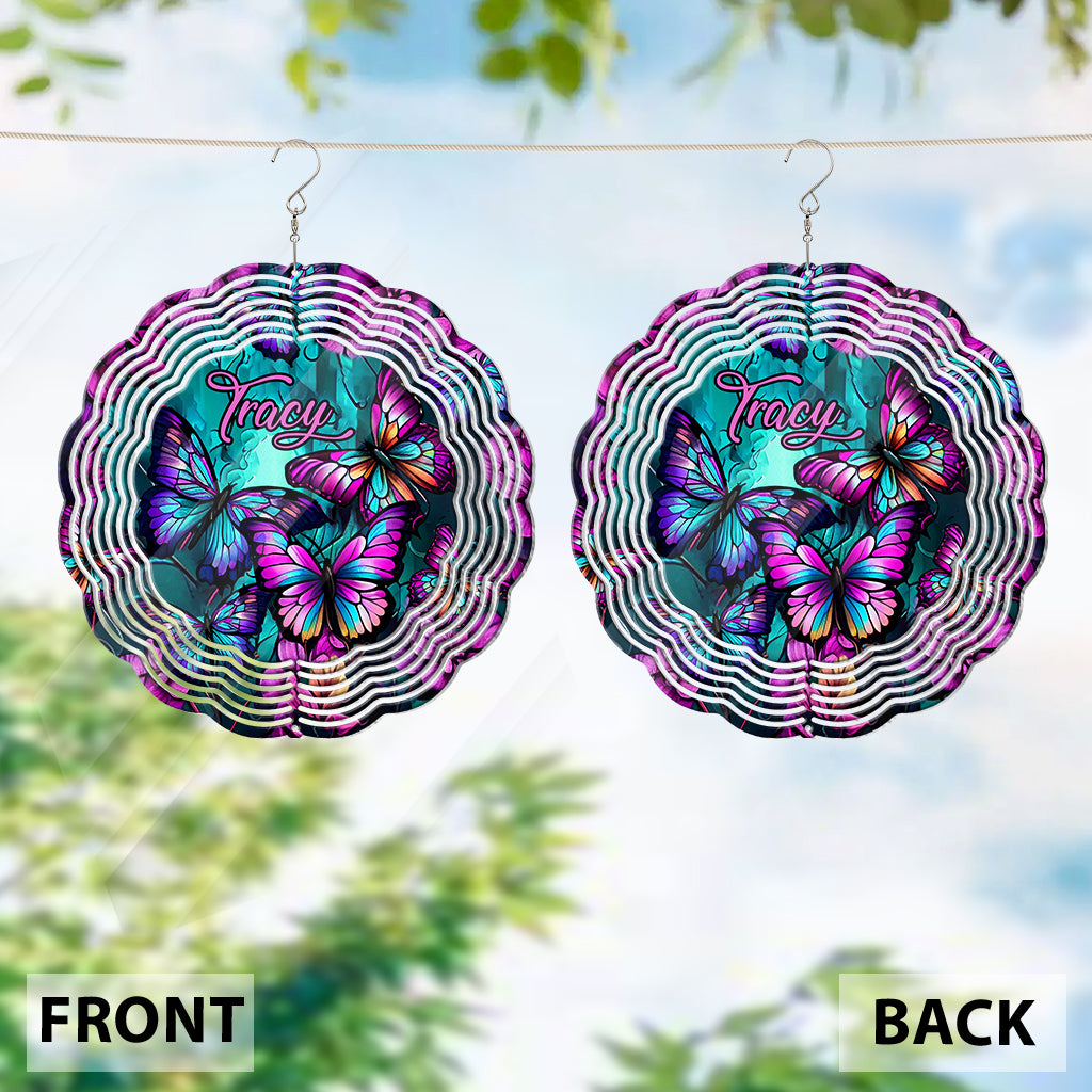 Butterfly In The Wind - Personalized Butterfly Wind Spinner