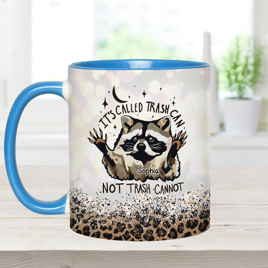 Mülleimer nicht - Personalisierte Tasse mit Waschbär-Motiv
