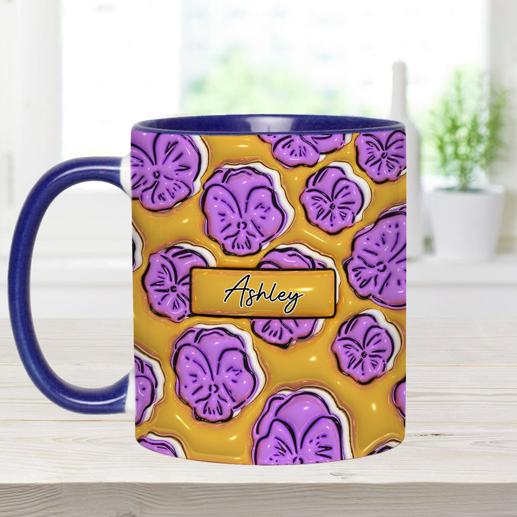 Mug personnalisé avec fleur du mois de naissance - Mug d'anniversaire à motif floral