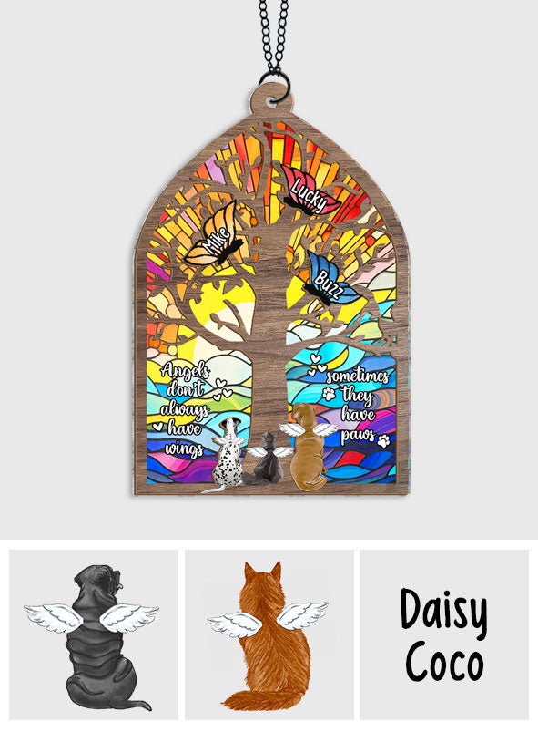 Once By My Side Forever In My Heart - Personalized Dog 2 Layered Window Hanging Suncatcher