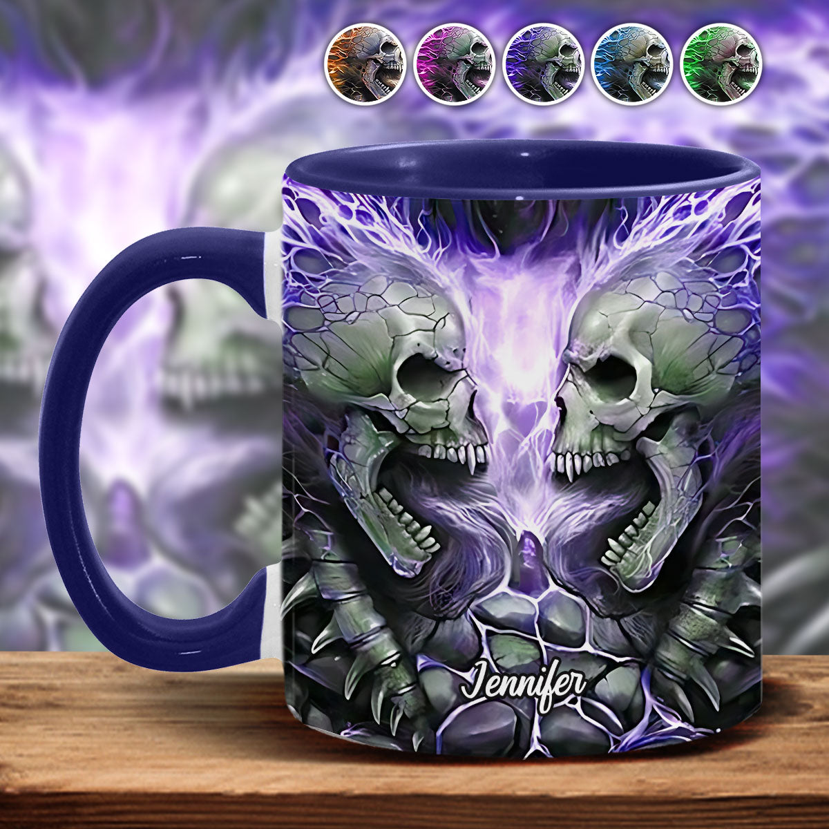 Mug personnalisé avec motif crâne de feu maléfique