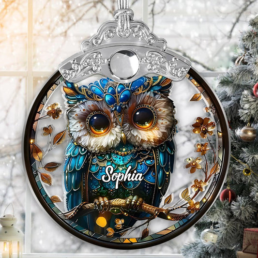 Charming Owl - Personalized Owl Vintage Ornament